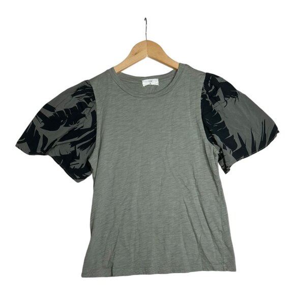 Anthropologie Tops - Anthropologie T. LA Puffy Camo Short‎ Sleeve Shirt size XS Green